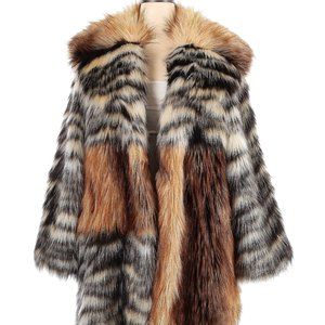Donna Salyers' Fabulous-Furs Faux Fur 3-Pocket Shawl Collar Stroller Coat